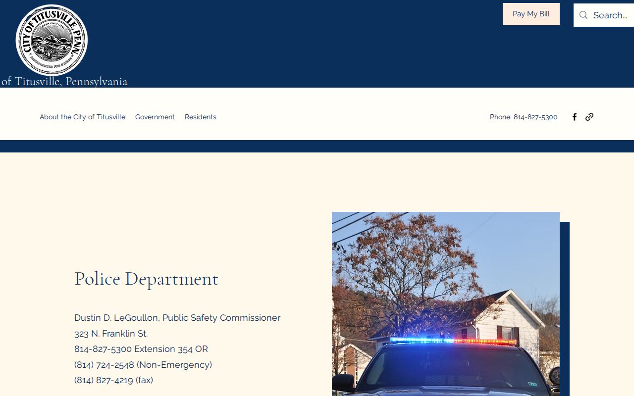 Titusville criminal records source at the Police Department